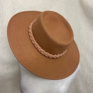 A New Day Wool Fedora Hat Blush Pink NWT Braided Detail Women’s Fall
